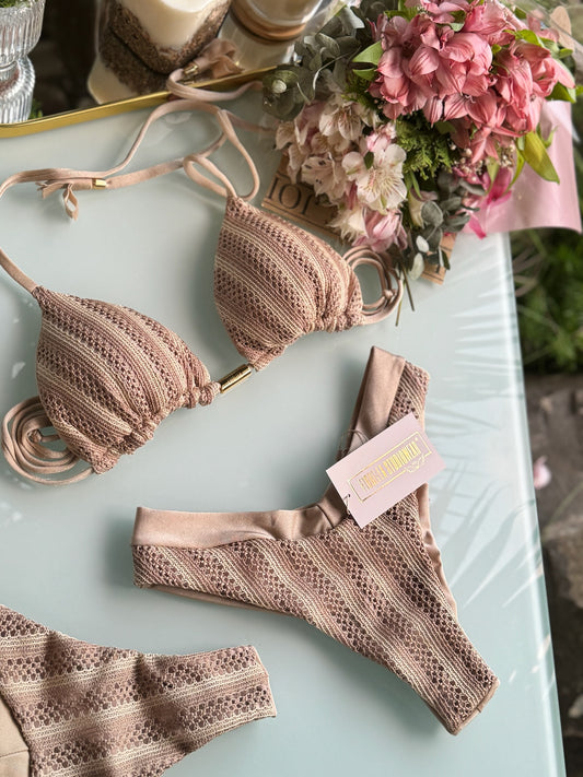 Biquini Fiorella Genova Tricot Bali Nude Vanilla