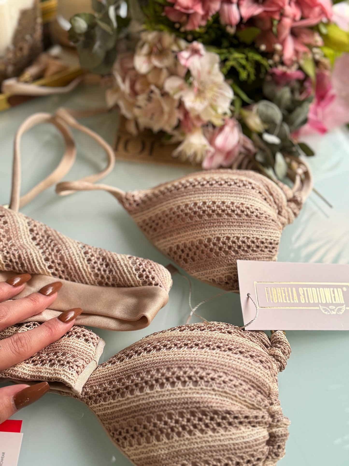 Biquini Fiorella Genova Tricot Bali Nude Vanilla