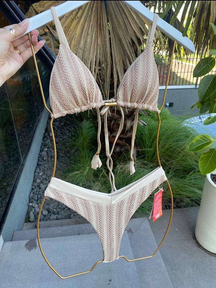 Biquini Fiorella Genova Tricot Bali Nude Vanilla