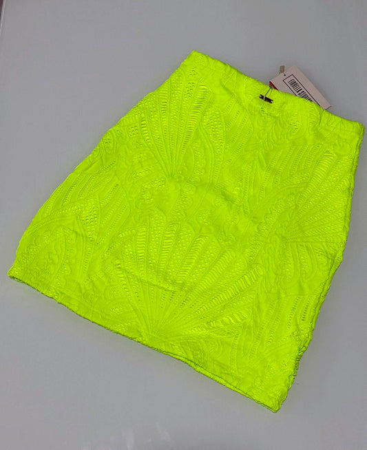 Saia Fiorella Renda Amarelo Neon